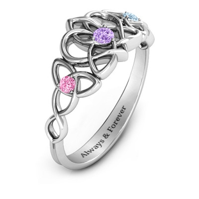 Triple Trinity Celtic Heart Ring - Handmade By AOL Special