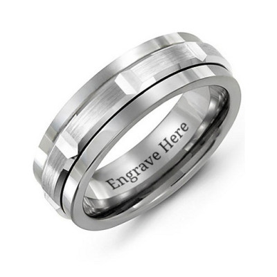 Tungsten Men's Polished Centre Tungsten Band Ring - Handmade By AOL Special