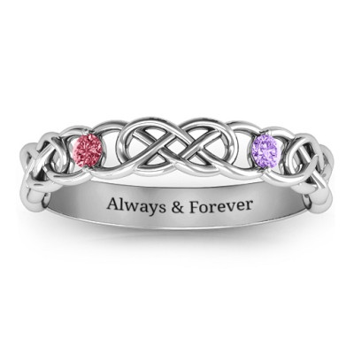 Two-Stone Interwoven Infinity Ring - Handmade By AOL Special