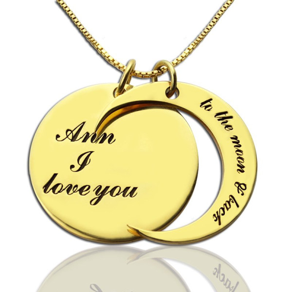 I Love You to The Moon and Back Love Necklace 18ct Gold Plated - Handmade By AOL Special