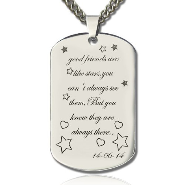 Best Friends Gift Dog Tag Name Necklace - Handmade By AOL Special