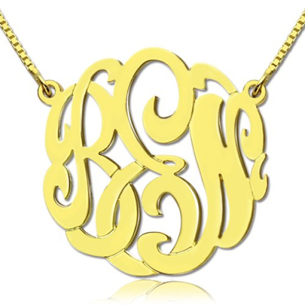 18ct Gold Plated Large Monogram Necklace Hand-painted - Handmade By AOL Special