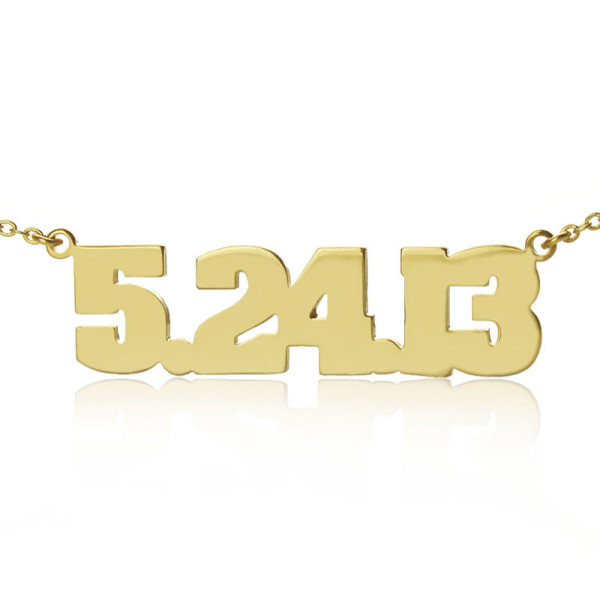 Gold Plated Silver Number Necklace - Handmade By AOL Special