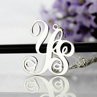 Personalized Sterling Silver 2 Initial Monogram Necklace - Handmade By AOL Special