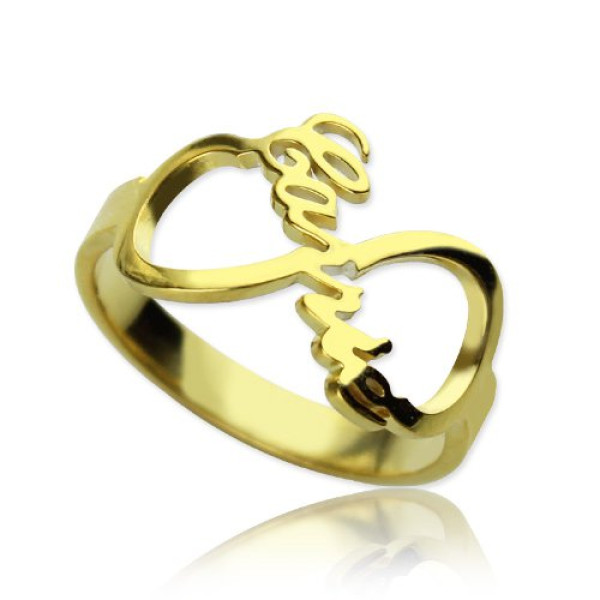 Custom Infinity Name Ring 18ct Gold Plated - Handmade By AOL Special