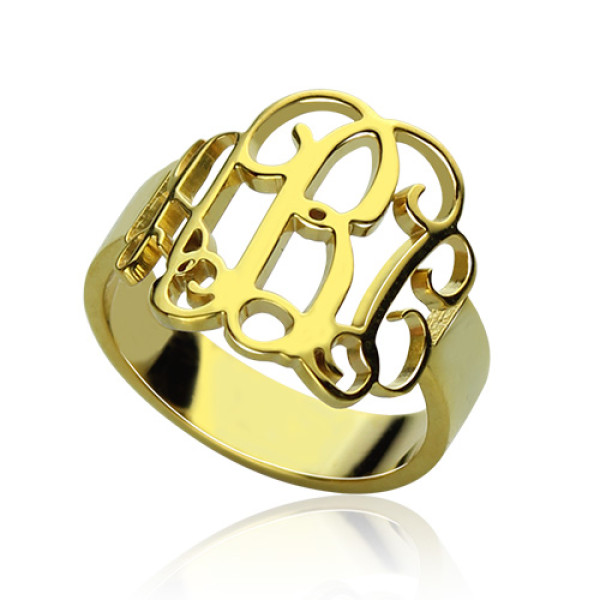 18ct Gold Plated Monogram Ring Cut Out - Handmade By AOL Special