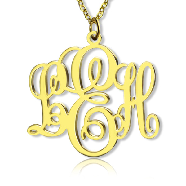 Perfect Fancy Monogram Necklace Gift 18ct Gold Plated - Handmade By AOL Special