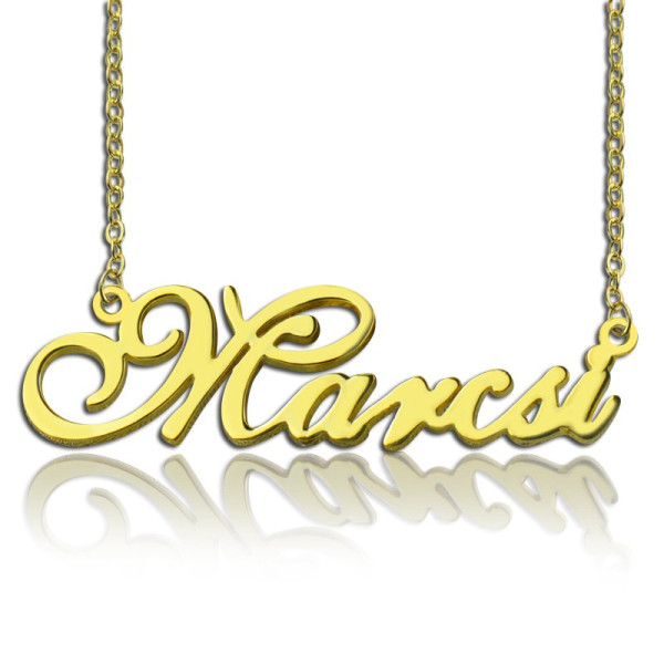Personalized Nameplate Necklace 18ct Gold Plated - Handmade By AOL Special