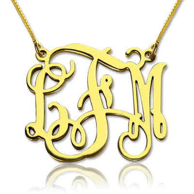 Custom Monogram Necklace 18ct Gold Plated - Handmade By AOL Special
