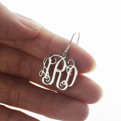 Personalized Sterling Silver Monogram Earrings - Handmade By AOL Special