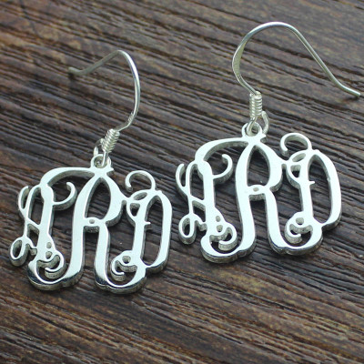 Personalized Sterling Silver Monogram Earrings - Handmade By AOL Special