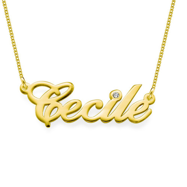 18ct Gold and Diamond Name Necklace - Handmade By AOL Special