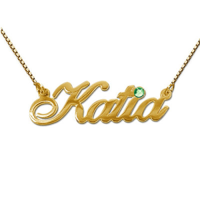 18ct Gold and Swarovski Crystal Name Pendant - Handmade By AOL Special