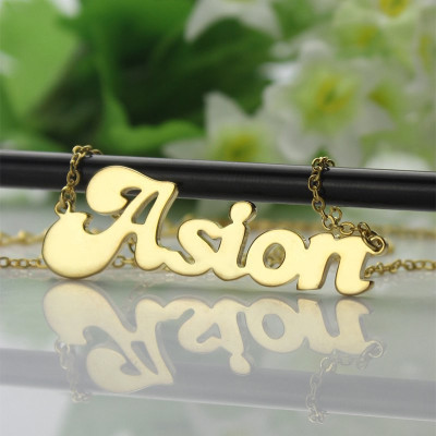 Ghetto Cute Name Necklace 18ct Gold Plated - Handmade By AOL Special