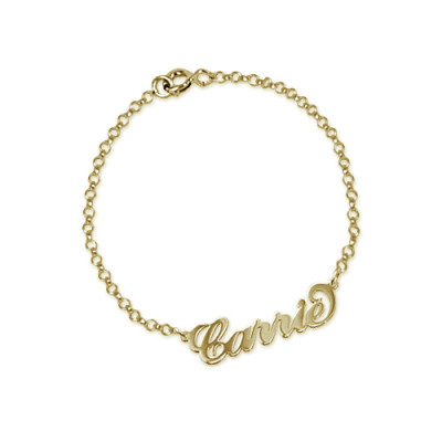 18ct Gold-Plated Silver "Carrie" Name Bracelet/Anklet - Handmade By AOL Special