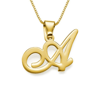 18ct Gold-Plated Initials Pendant With Any Letter - Handmade By AOL Special