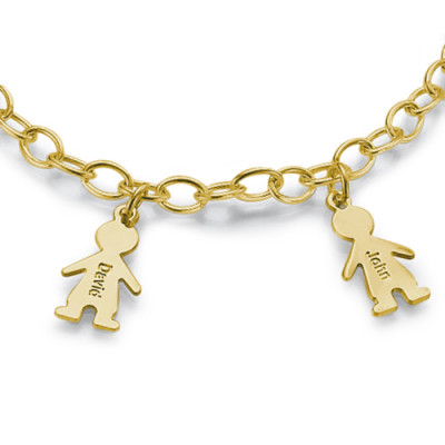 18ct Gold Plated Silver Engraved Kids Bracelet - Handmade By AOL Special
