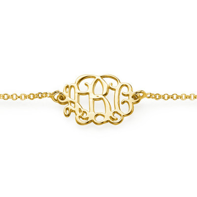 18ct Gold Plated Silver Monogram Bracelet/Anklet - Handmade By AOL Special