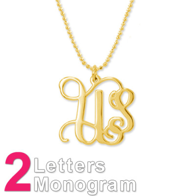 18ct Gold Plated Sterling Silver Initials Necklace - Handmade By AOL Special