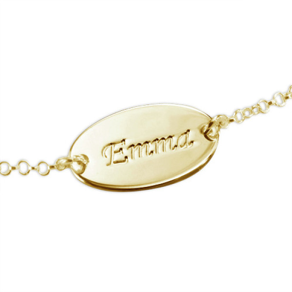 18ct Gold-Plated Silver Personalized Baby Bracelet/Anklet - Handmade By AOL Special