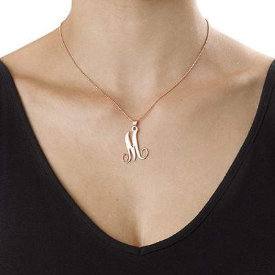 18ct Rose Gold Plated Single Initial Necklace - Handmade By AOL Special