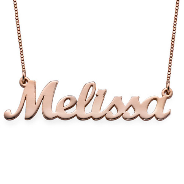 18ct Rose Gold Plated Script Name Necklace - Handmade By AOL Special