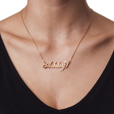 18ct Rose Gold Plated Silver Name Necklace - Handmade By AOL Special