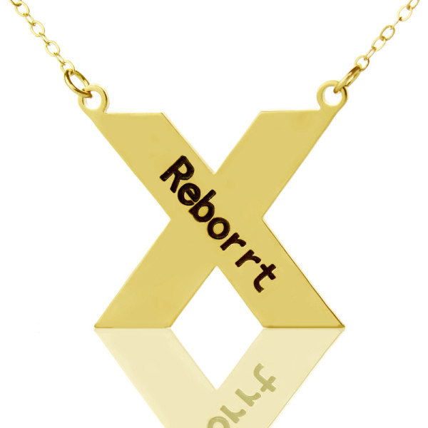 Personalized 18ct Gold Plated Silver St. Andrew Name Cross Necklace - Handmade By AOL Special