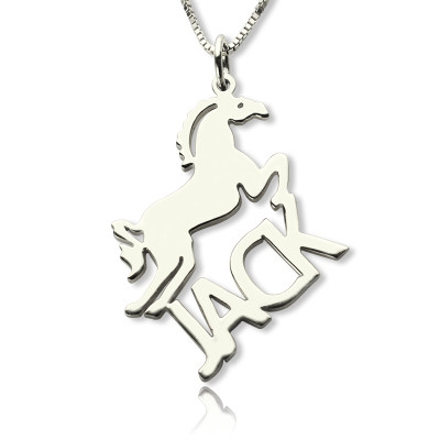 Personalized Horse Name Necklace for Kids Silver - Handmade By AOL Special