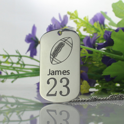 Man's Dog Tag Rugby Name Necklace - Handmade By AOL Special