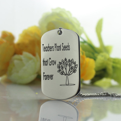 Man's Dog Tag Tree Name Necklace - Handmade By AOL Special