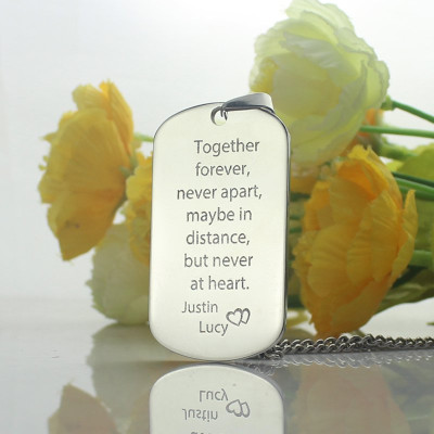 Man's Dog Tag Love Theme Name Necklace - Handmade By AOL Special