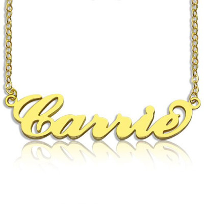 Personalized Carrie Name Necklace 18ct Gold Plated - Handmade By AOL Special