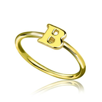 Custom Midi Initial Letter Ring 18ct Gold Plated - Handmade By AOL Special