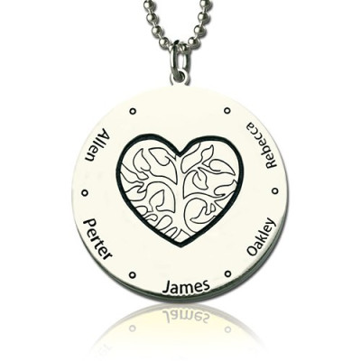 Family Tree Jewelry Necklace Engraved Names - Handmade By AOL Special