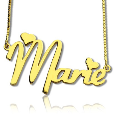 Personalized Nameplate Necklace for Girls 18ct Gold Plated - Handmade By AOL Special