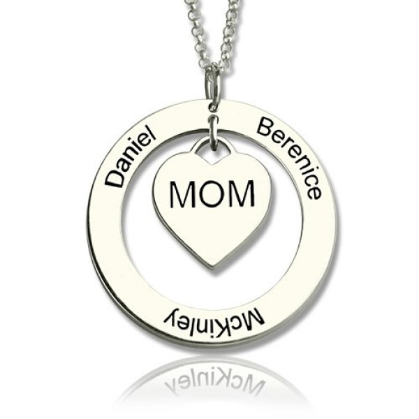 Family Names Necklace For Mom Sterling Silver - Handmade By AOL Special