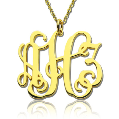 Solid Gold Taylor Swift Style Monogram Necklace 18ct - Handmade By AOL Special