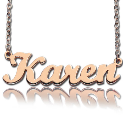 18ct Rose Gold Plated Karen Style Name Necklace - Handmade By AOL Special