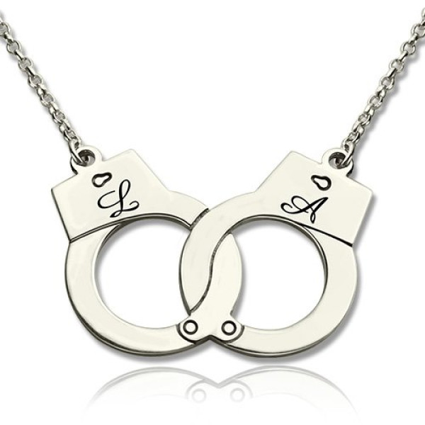 Handcuff Necklace For Couple Sterling Silver - Handmade By AOL Special