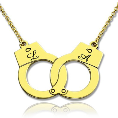 Personalized Handcuff Necklace 18ct Gold Plated - Handmade By AOL Special