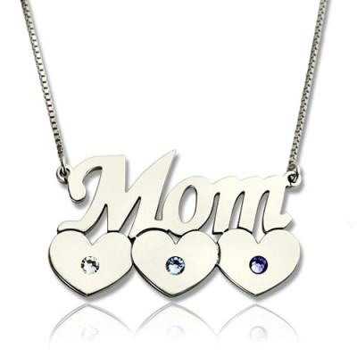 Mother Necklace With Children Birthstone Silver - Handmade By AOL Special