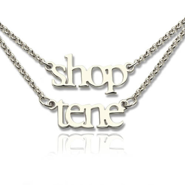 Sterling Silver Double Layer Mini Name Necklace - Handmade By AOL Special