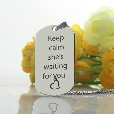 Personalized Cute His and Hers Dog Tag Necklaces Sterling Silver - Handmade By AOL Special