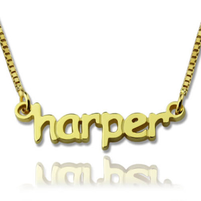 Personalized Mini Name Necklace 18ct Gold Plated - Handmade By AOL Special
