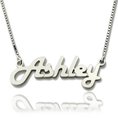 Sterling Silver Retro Name Necklace - Handmade By AOL Special