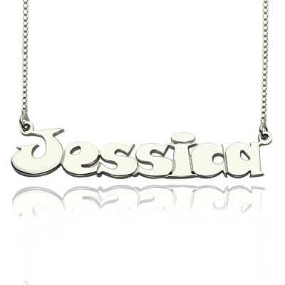 Kids Comic Name Necklace Sterling Silver - Handmade By AOL Special