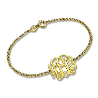 18ct Gold Plated Monogram Bracelet - Handmade By AOL Special