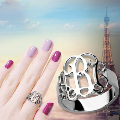 Personalized Sterling Silver Monogram Ring - Handmade By AOL Special