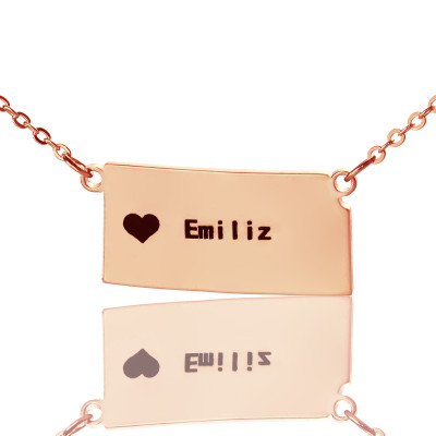 Custom Kansas State Shaped Necklaces With Heart Name Rose Gold - Handmade By AOL Special